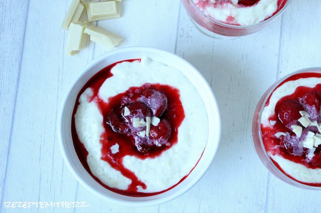 milchreis, milchreis deluxe, milchreis mit weisser schokolade und ...